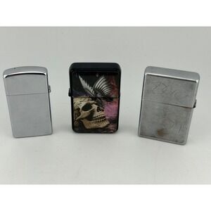 Zippo Lighter 2007‎ Limited Edition Skull Eagle Design Silver Tone